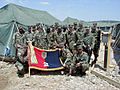 2BDE 1ID Kosovo 1999 colors unfurled