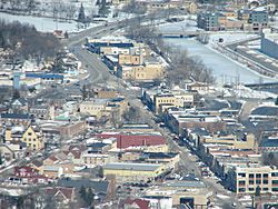 Aerial view of downtown West Bend Wisconsin.jpg