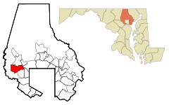 Baltimore County Maryland Incorporated and Unincorporated areas Randallstown Highlighted.svg