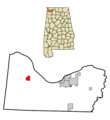 Colbert County Alabama Incorporated and Unincorporated areas Cherokee Highlighted