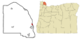 Columbia County Oregon Incorporated and Unincorporated areas Columbia City Highlighted