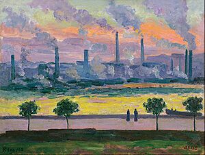 Archivo:Darío de Regoyos - Blast Furnaces in Bilbao - Google Art Project