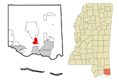 Jackson County Mississippi Incorporated and Unincorporated areas Hickory Hills Highlighted.svg