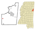 Lowndes County Mississippi Incorporated and Unincorporated areas Artesia Highlighted