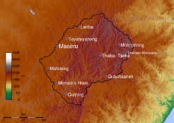 Archivo:Map Lesotho SRTM