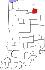 Map of Indiana highlighting Whitley County.svg