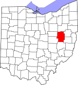 Map of Ohio highlighting Tuscarawas County.svg