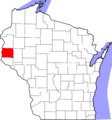 Map of Wisconsin highlighting Saint Croix County