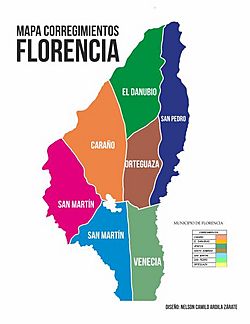Archivo:Mapa Corregimientos de Florencia Caquetá