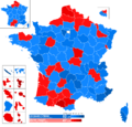 Élection présidentielle française de 1995 T2 carte départements & régions