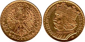 Archivo:20 zlotych 1925 Boleslaw Chrobry