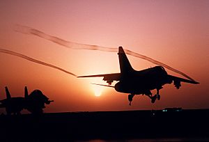 Archivo:A-7E Corsair II sunset