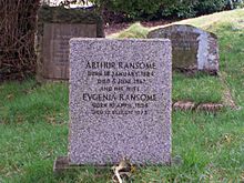 Arthur Ransome's Grave, Rusland Church. - geograph.org.uk - 1184478.jpg