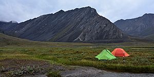 Archivo:Camping in Thunder Valley. Gates of the Arctic National Park, Brooks Range, Alaska