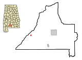 Conecuh County Alabama Incorporated and Unincorporated areas Repton Highlighted.svg