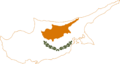 Flag-map of Cyprus