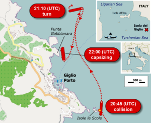 Archivo:Location of Costa Concordia cruise-ship disaster (13-1-2012)-2