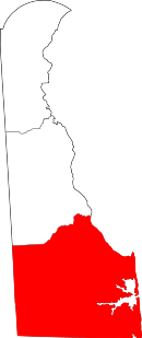 Map of Delaware highlighting Sussex County.svg