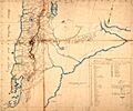 Mapa del viaje de Luis de la Cruz, de Concepción a Buenos Aires en 1806