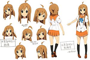 Archivo:Mirai Suenaga with summer school uniform and K-on character style 20110305