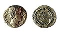 Moneda de Augusto hallado en el yacimiento de Juliobriga. denario Augusto 19