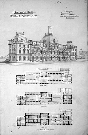 Archivo:Plan of Parliament House, Brisbane, circa 1867