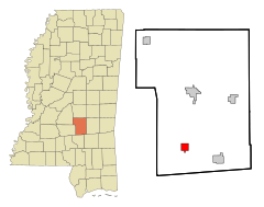 Smith County Mississippi Incorporated and Unincorporated areas Mize Highlighted.svg