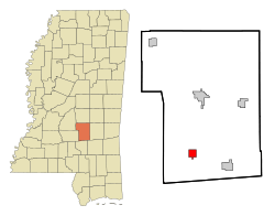 Smith County Mississippi Incorporated and Unincorporated areas Mize Highlighted.svg