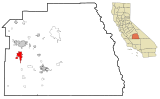 Tulare County California Incorporated and Unincorporated areas Tulare Highlighted.svg