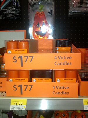 Archivo:Votive Candles in the Halloween section of Walmart
