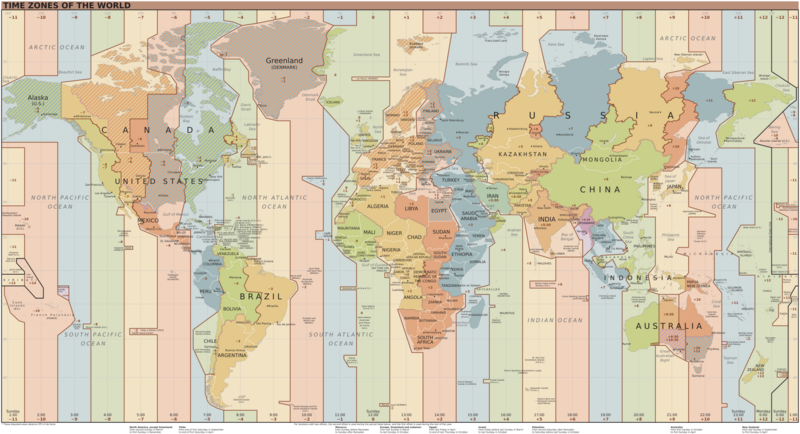World Time Zones Map