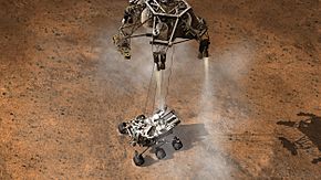 Archivo:593496main pia14840 full Curiosity Touching Down, Artist's Concept