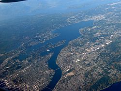 Aerial view of Dyes Inlet and Bremerton facing northwest.jpg