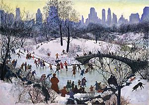 Archivo:Agnes Tait, Skating in Central Park, 1934, Smithsonian American Art Museum