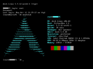 Archivo:Arch Linux Base Neofetch output
