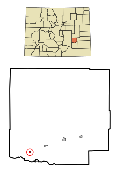 Crowley County Colorado Incorporated and Unincorporated areas Olney Springs Highlighted.svg