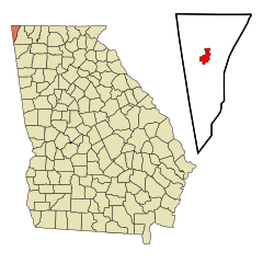 Dade County Georgia Incorporated and Unincorporated areas Trenton Highlighted.svg