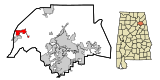 Etowah County Alabama Incorporated and Unincorporated areas Walnut Grove Highlighted.svg