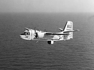 Grumman S-2E Tracker of VS-27 in flight in the later 1960s.jpg
