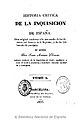 Historia critica de la inquisicion de España 1835 T1