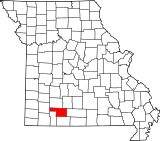 Map of Missouri highlighting Christian County.svg
