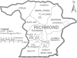 Archivo:Map of Richmond County North Carolina With Municipal and Township Labels