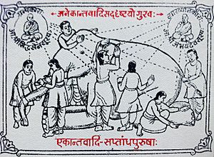 Archivo:Medieval Jain temple Anekantavada doctrine artwork