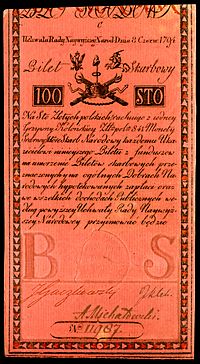 Archivo:POL-A5-Bilet Skarbowy-100 Zlotych (1794 First Issue)