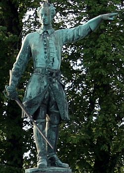 Archivo:Statue of Charles XII of Sweden at Karl XIIs torg Stockholm Sweden