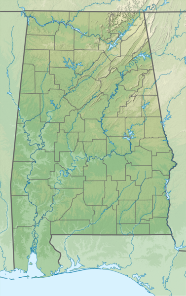 USA Alabama relief location map
