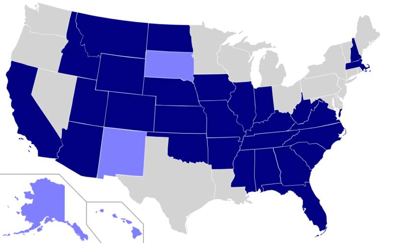 USA states english official language