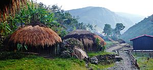 Archivo:Vallée de Baliem en Papouasie (Indonésie) Village le matin