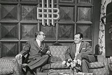 Archivo:1958. Rafael Caldera entrevistado por Mariano Picón Salas en el programa de RCTV, La Hora Nacional