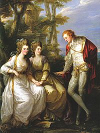 Archivo:Angelica Kauffmann, Portrait of Lady Georgiana, Lady Henrietta Frances and George John Spencer, Viscount Althorp (1774)